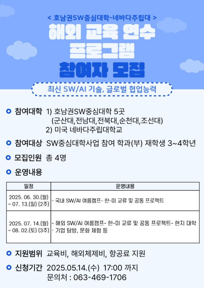 호남권SW중심대학-네바다주립대 해외 교육연수 프로그램